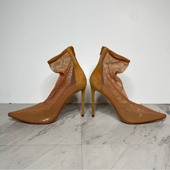 Steve Madden Vielo Orange Fish Net Pointy Toe Heeled Bootie 8 1/2 M - Picture 9 of 16